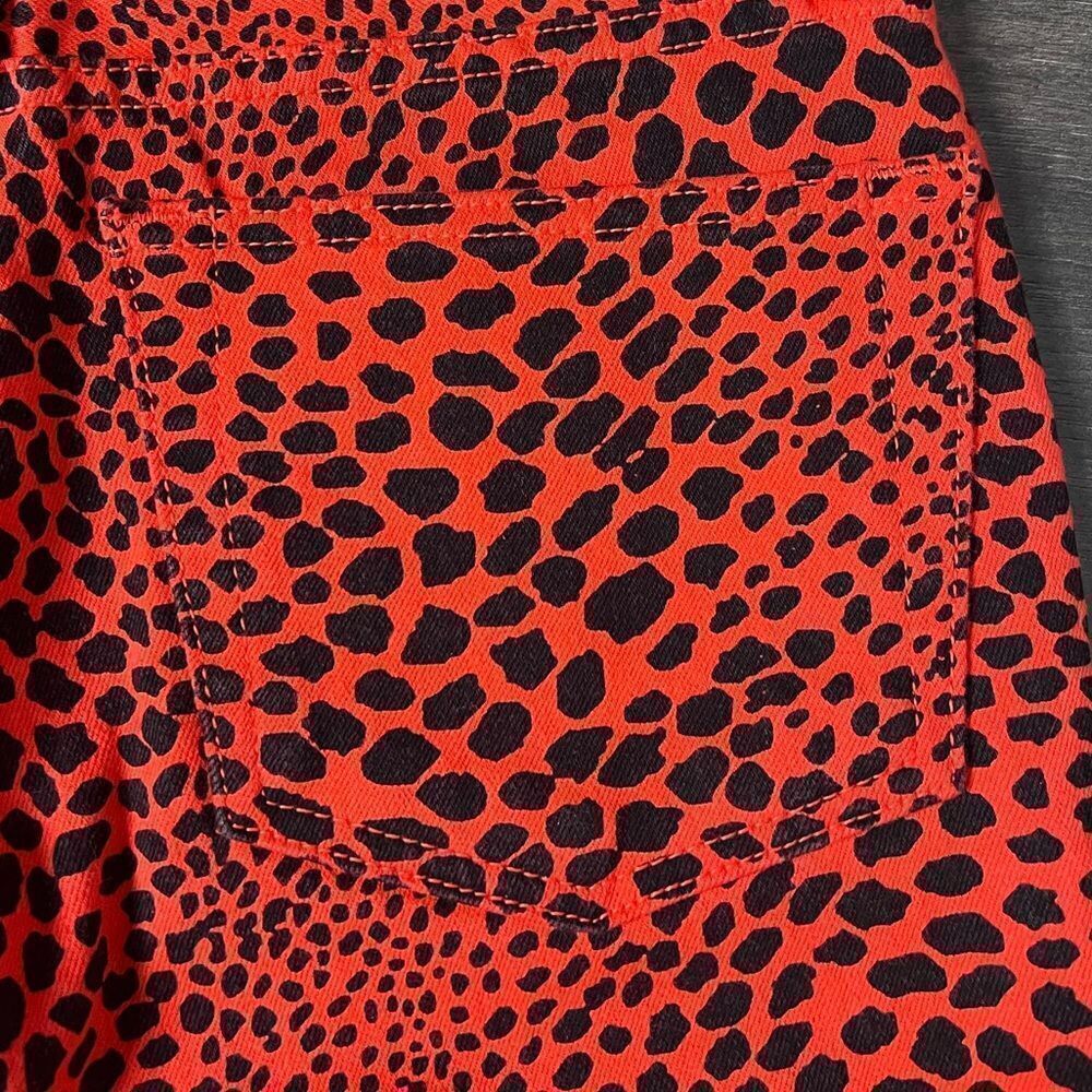 RE/DONE Cheetah Print High Rise Crop Jeans Flame Orange Size 26 NWT - Picture 6 of 16